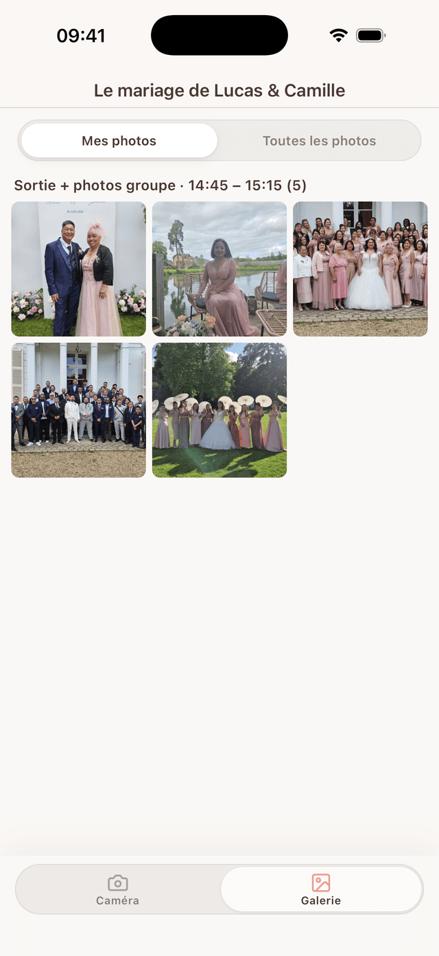 Application MomentShot sur smartphone